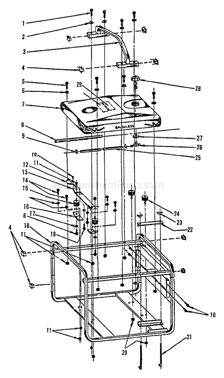 Page B Diagram and Parts List for EG-7601E  Echo Generator