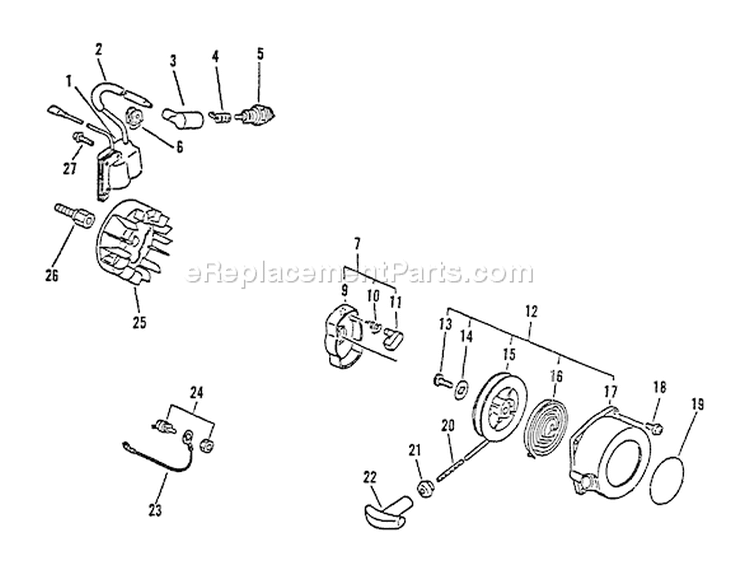 Intake Exhaust Air Cleaner Fuel System Diagram and Parts List for ES-2000 001001 - 007941 Echo Chipper Shredder