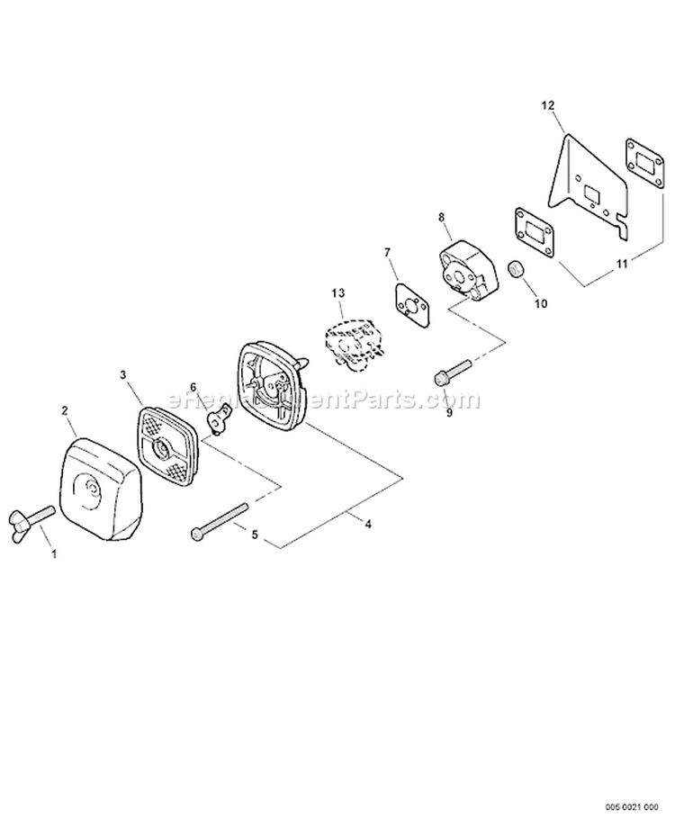 Page L Diagram and Parts List for ES-210 P08711001001 - P08711999999 Echo Chipper Shredder