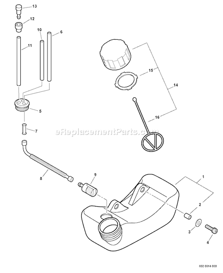 Page J Diagram and Parts List for ES-210 P08711001001 - P08711999999 Echo Chipper Shredder