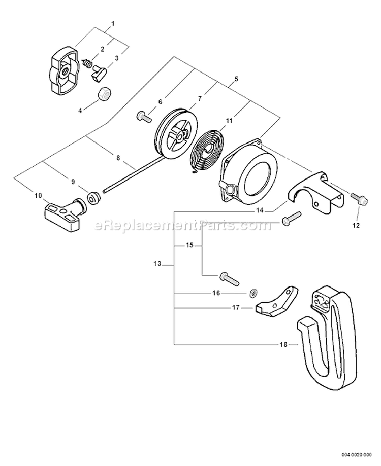 Page F Diagram and Parts List for ES-211 06001001 - 06999999 Echo Chipper Shredder