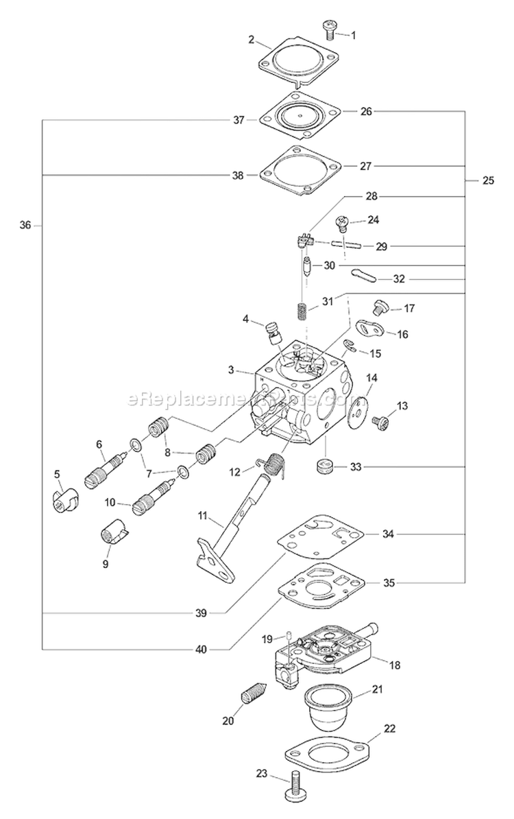 Page B Diagram and Parts List for ES-2400 Type 1E Echo Chipper Shredder