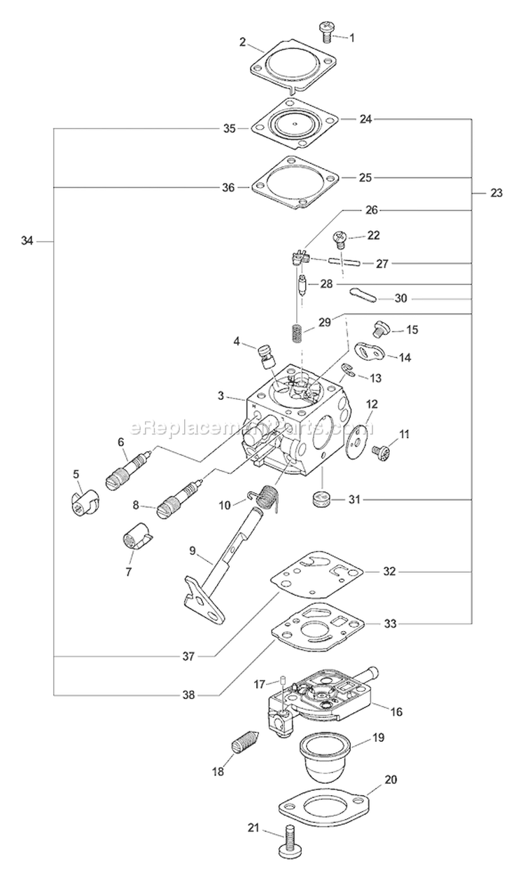 Page C Diagram and Parts List for ES-2400 Type 1E Echo Chipper Shredder