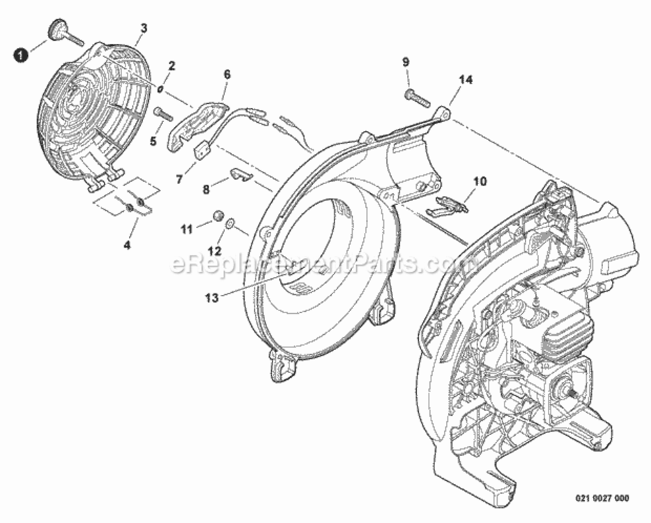 Debris_Cover_Left_Fan_Cover Diagram and Parts List for ES-250 P38311001001 - P38311999999 Echo Chipper Shredder