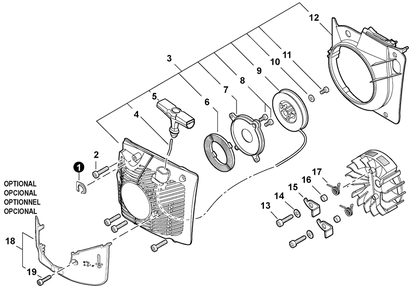 Starter Diagram and Parts List for CS-590 C84329001001 - C84329999999 Echo Chainsaw