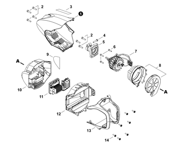 Part Location Diagram of A539000490 Echo Cover, Motor