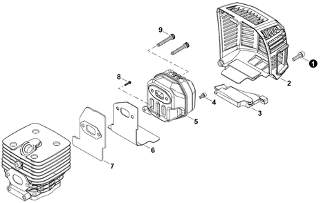 Part Location Diagram of V104002170 Echo Heat Shield, Exhaust