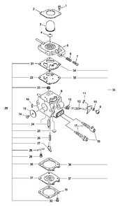 Carburetor Diagram and Parts List for PPT-2400  Echo Pole Saw