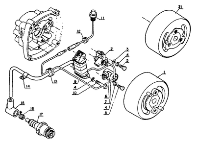 Ignition Diagram and Parts List for SRM-202 F Version Echo Trimmer