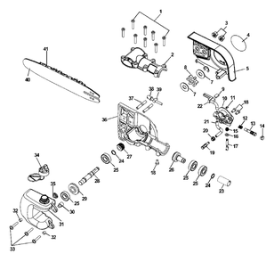 22mm Oiler Gear Case Assembly Diagram and Parts List for 90084 99922203318 Echo Chainsaw