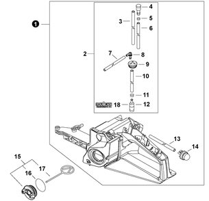 Fuel System Diagram and Parts List for CS-4920 C92115001001 - C92115999999 Echo Chainsaw