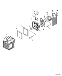 Intake Diagram and Parts List for EA-500 E02103001001 - E02103999999 Echo Auger