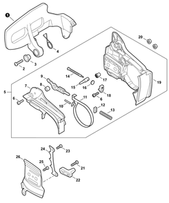 Chain Brake Diagram and Parts List for CS-355T C85015001001 - C85015999999 Echo Chainsaw