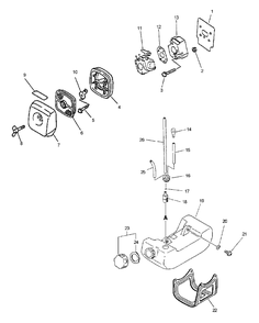 Intake, Air Filter, Fuel System Diagram and Parts List for PPF-2100 001001 - 506099 Echo Pole Saw