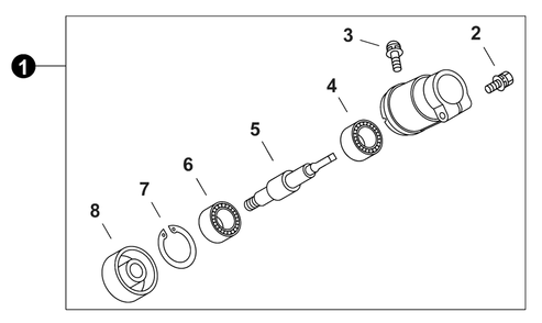 Gear Case Diagram and Parts List for GT-22GES U54026001001 - U54026999999 Echo Trimmer