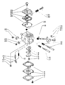 Carburetor Diagram and Parts List for GTL-140 0010205 - 9999999 Echo Trimmer