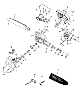 Gearcase, Guide Bar, Saw Chain, Auto Oiler, Tools Diagram and Parts List for PPSR-2122 505000 - 999999 Echo Pole Saw