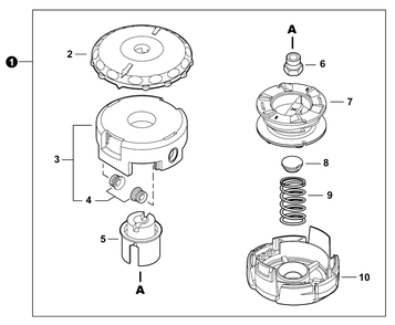 Trimmer Head Diagram and Parts List for DPAS-2100SB 404PAS000001 - 404PAS999999 Echo Trimmer