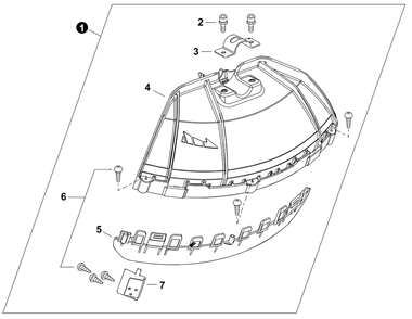 Debris Shield Diagram and Parts List for SRM-4510 U53726001001 - U53726999999 Echo Brush Cutter