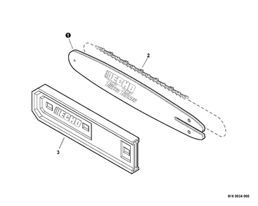 Guide Bar, Saw Chain, Guide Bar Cover Diagram and Parts List for PPT-2400 (Type 1E)(E14220001001 - E14220999999) Echo Pole Saw