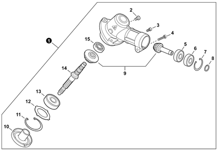 Gear Case Diagram and Parts List for DSRM-2600 U56200001001 - U56200999999 Echo Trimmer