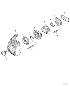 Intake Diagram and Parts List for SRM-251 08001001 - 08999999 Echo Trimmer