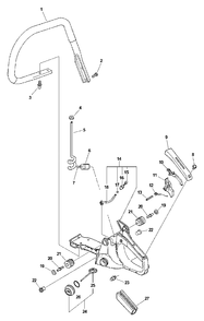 Handle Assembly Diagram and Parts List for CS-4400 (Type 1E)(101001 - 999999) Echo Chainsaw