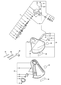 Gear Case, Shields, Tools Diagram and Parts List for SRM-2100 159491 - 999999 Echo Trimmer