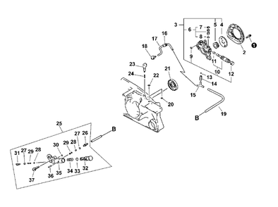 Auto-Oiler Assembly Diagram and Parts List for QV-8000 (Type 1E)(C90303001001 - C90303999999) Echo Chainsaw