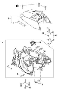 Engine Cover Diagram and Parts List for CS-4920 C92115001001 - C92115999999 Echo Chainsaw