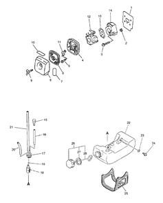 Intake, Air Filter, Fuel System Diagram and Parts List for PPSR-2433 001001 - 503999 Echo Pole Saw