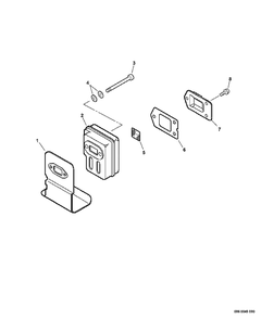 Exhaust Diagram and Parts List for SRM-251 08001001 - 08999999 Echo Trimmer