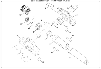 Part Location Diagram of 312508001 Echo Right Housing Assembly