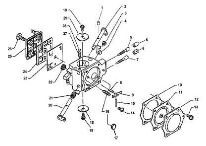 Carburetor Diagram and Parts List for CS-6700 Type 1E Echo Chainsaw
