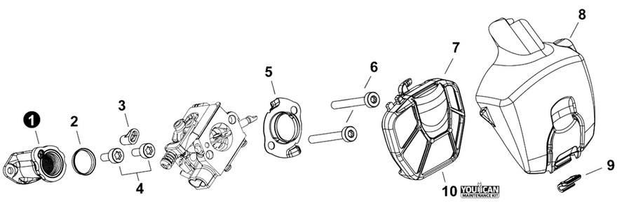 Intake Diagram and Parts List for CS-2511T C80115001001 - C80115999999 Echo Chainsaw