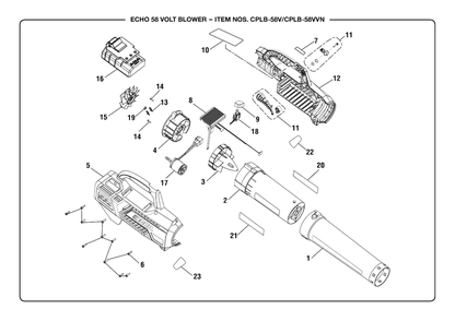 Part Location Diagram of 531185001 Echo Fan