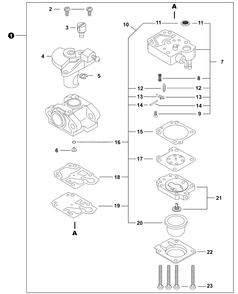 Carburetor Diagram and Parts List for GT-22GES U54026001001 - U54026999999 Echo Trimmer