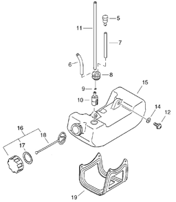 Fuel System Diagram and Parts List for PPT-2400 (Type 1E)(E14536001001 - E14536999999) Echo Pole Saw