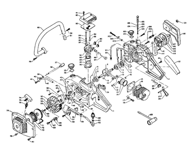 Unit Complete Diagram and Parts List for CS-315 000001 - 058000 Echo Chainsaw