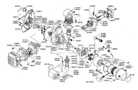 Part List 1 Diagram and Parts List for SRM-200DB 001001 - 999999 Echo Trimmer