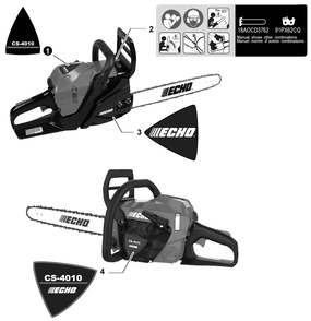 Labels Diagram and Parts List for CS-4010 C91315001001 - C91315999999 Echo Chainsaw