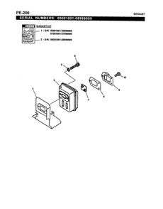 Exhaust 1 Diagram and Parts List for PE-200 07001001-07999999 Echo Edger
