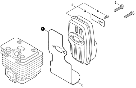 Exhaust Diagram and Parts List for PB-2520 P54826001001 - P54826999999 Echo Leaf Blower / Vacuum