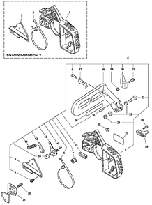 Chainbrake Assembly Diagram and Parts List for CS-3000 (Type 1)(00001001 - 99999999) Echo Chainsaw