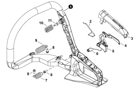 Handles, Throttle Control Diagram and Parts List for CS-4010 C91315001001 - C91315999999 Echo Chainsaw