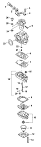 Carburetor Diagram and Parts List for PE-2601 Type 1E Echo Edger
