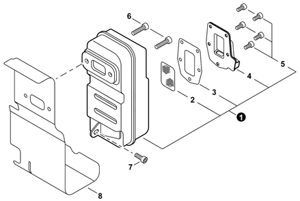 Exhaust Diagram and Parts List for PB-580T P55515001001 - P55515999999 Echo Leaf Blower / Vacuum