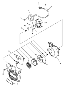 Starter Assembly Diagram and Parts List for CS-4400 (Type 1E)(101001 - 999999) Echo Chainsaw