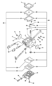 Carburetor -- Wt-416c Diagram and Parts List for CS-4400 (Type 1E)(101001 - 999999) Echo Chainsaw