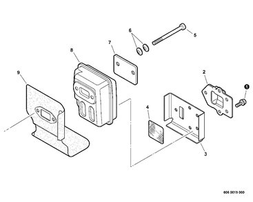 Exhaust Diagram and Parts List for SRM-230 S73112127552 - S73112328927 Echo Trimmer